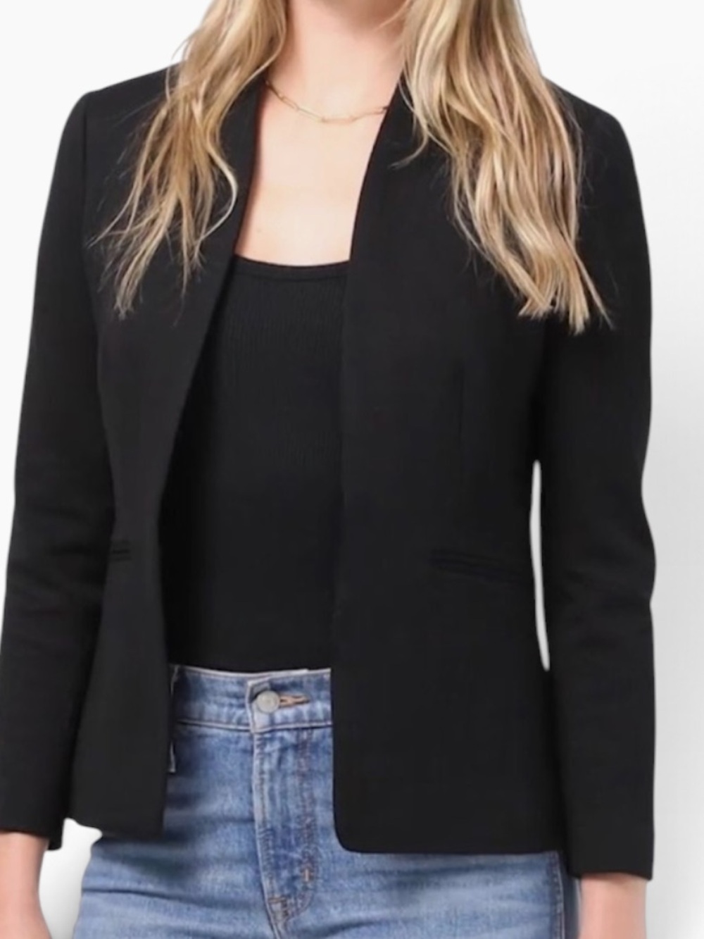 J. Crew Black Open-Front Collarless Blazer 4